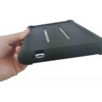 MingShore for Huawei MediaPad T3 8 Tablet Silicone Rubber Rear Bumper KOB-L09 KOB-W09 Kids Friendly Handstrap Soft Rugged Case Black