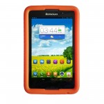 MingShore for Lenovo A7-50 A3500 Silicone Rubber Rear Bumper Released 2014 A3500F-HV-H 7.0 Inch Tablet Handstrap Kids Friendly Washable Durable Rugged Case Orange