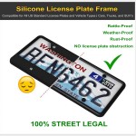 MingShore US License Plate Frame 2 PCs-Black