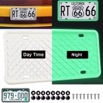 MingShore Custom US CA Silicone License Plate Frame 2 PCs Luminous White