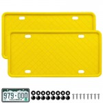 MingShore Custom US CA Silicone License Plate Frame 2 PCs Yellow